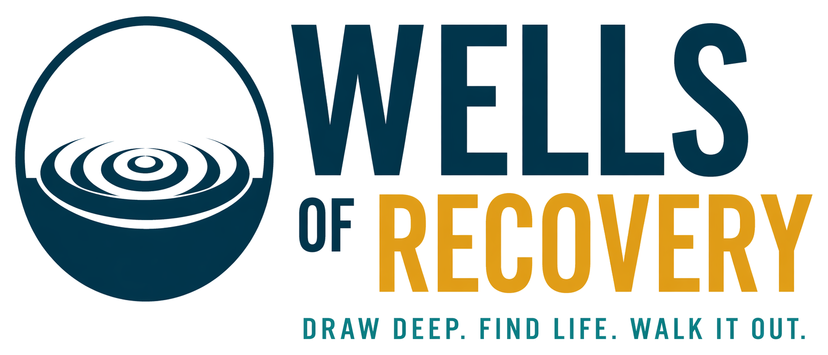 Wells of Recovery program logo — Draw deep. Find life. Walk it out.